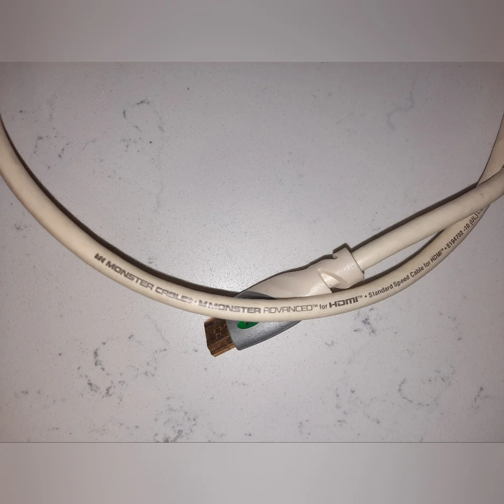 MONSTER ADVANCED white Computer cord standard speed cable for HDMI